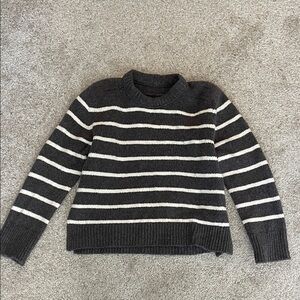 Abercrombie & Fitch Charcoal and White Striped Sweater
